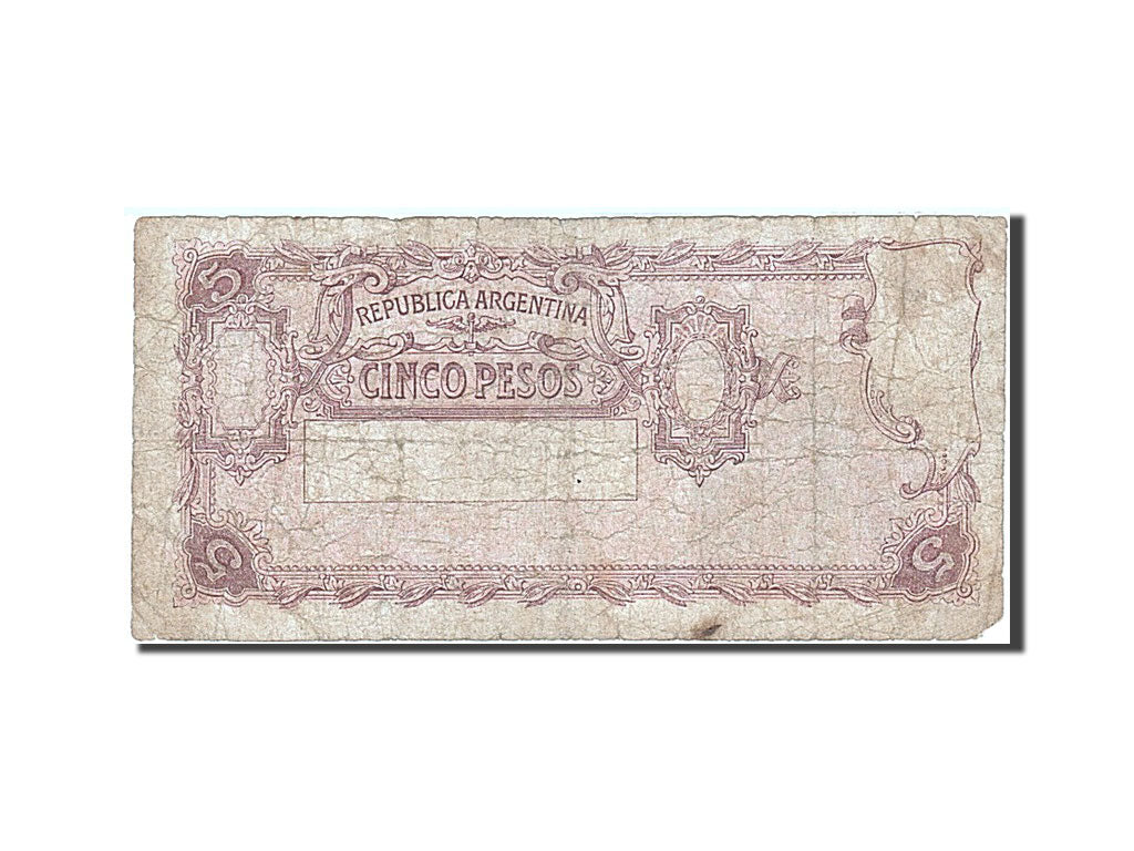 Argentina, 5 Pesos, 1935, KM #252c, VG(8-10), 30.909.430 E