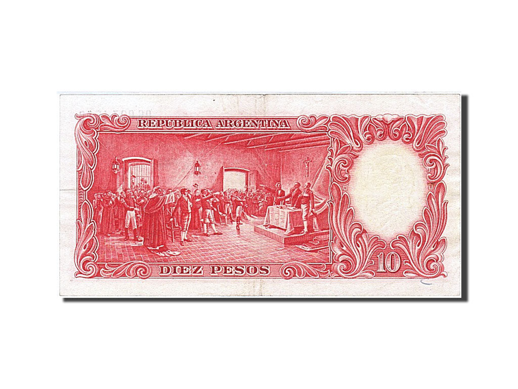 Argentina, 10 Pesos, 1954, KM #270b, AU(55-58), 06.023.451 D
