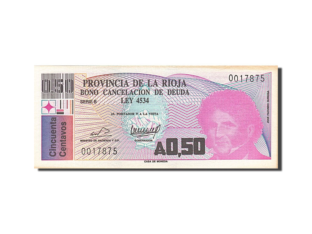 Argentina, 50 Centavos, 1986, KM #S2502, UNC(60-62), B 0017875