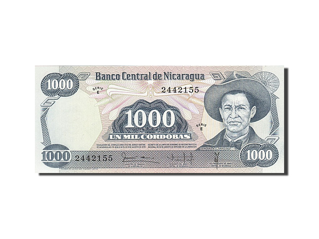 Nicaragua, 1000 Córdobas, 1987, KM #145b, UNC(65-70), E 2442155