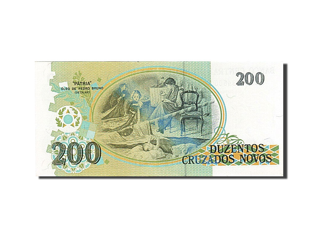 Brazil, 200 Cruzados Novos, 1989, KM #221a, UNC(65-70), A 0182094600 A