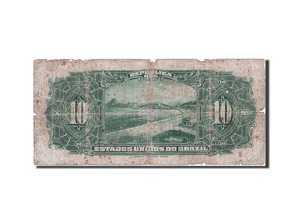 Brazil, 10 Mil Reis, 1926, KM #109A, VG(8-10), 095014