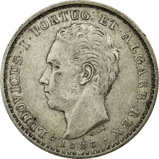 Coin, Portugal, Luiz I, 500 Reis, 1886, EF(40-45), Silver, KM:509