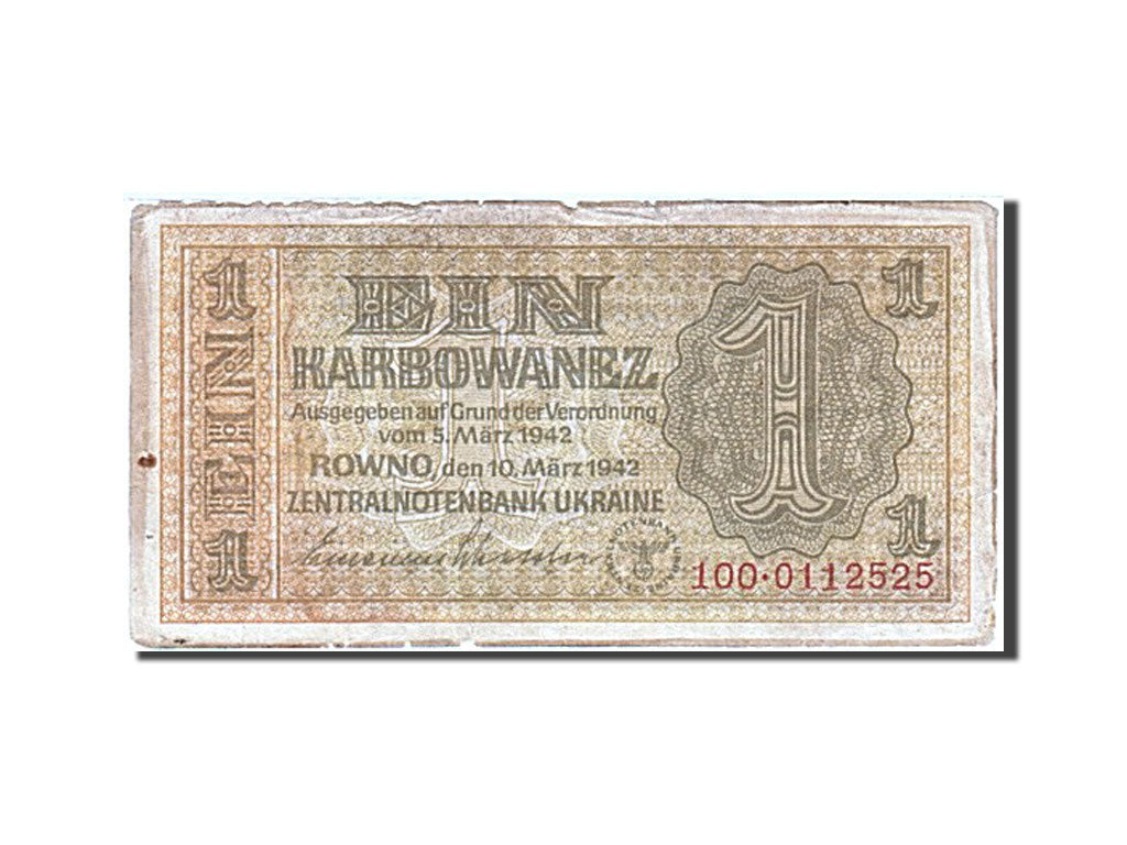 Ukraine, 1 Karbowanez, 1942, KM #49, 1942-03-10, VF(20-25), 100.0112525