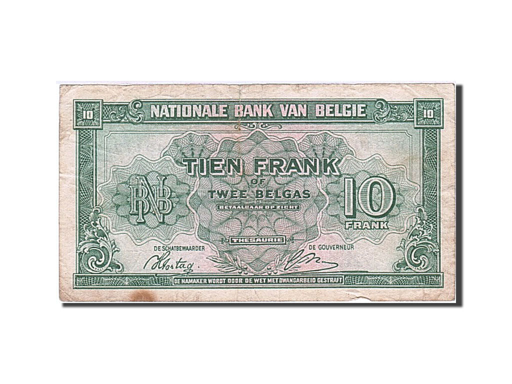 Banknote, Belgium, 10 Francs-2 Belgas, 1943, 1943-02-01, VF(20-25)