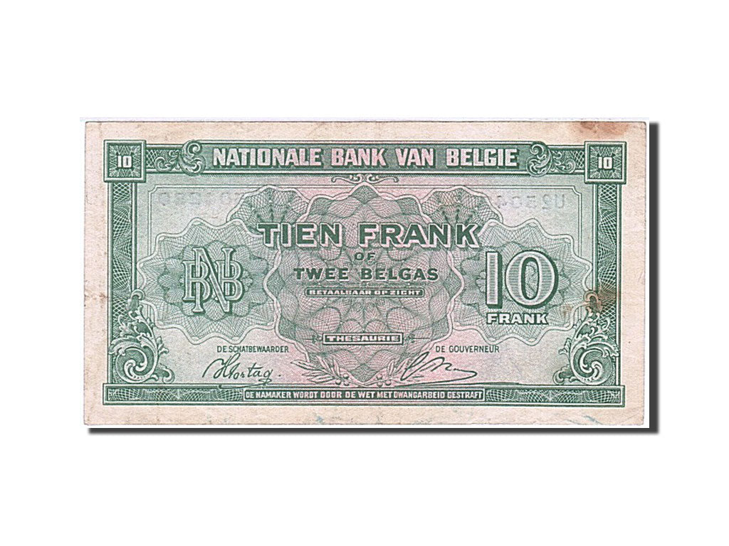 Banknote, Belgium, 10 Francs-2 Belgas, 1943, 1943-02-01, VF(30-35)