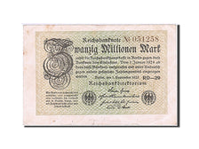 Germany, 20 Millionen Mark, 1923, KM #108b, AU(50-53), 051258