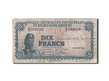 Belgian Congo, 10 Francs, 1958, 1958-02-01, VG(8-10)