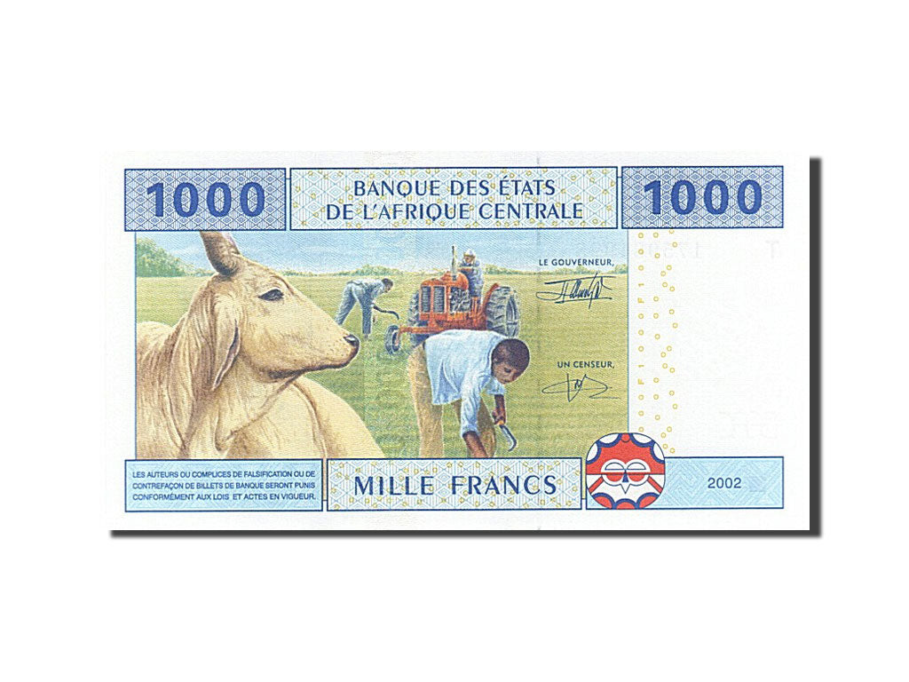 Banknote, Central African States, 1000 Francs, 2002, UNC(65-70)
