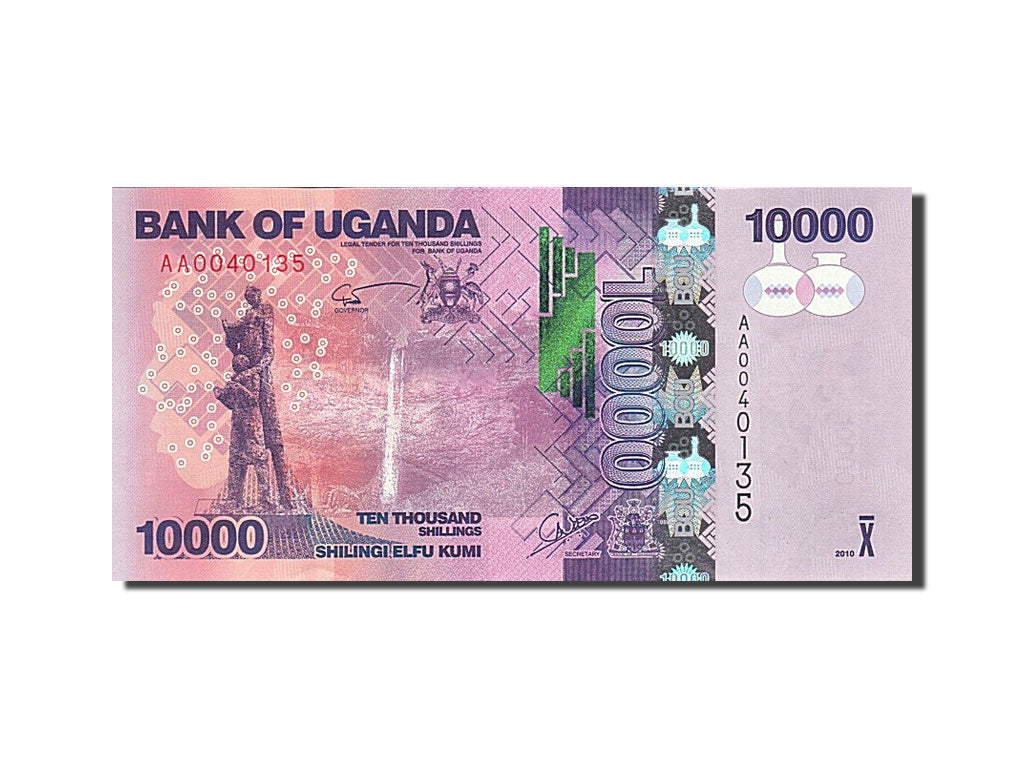 Uganda, 10,000 Shillings, 2010, KM #52a, UNC(65-70), AA 0040135