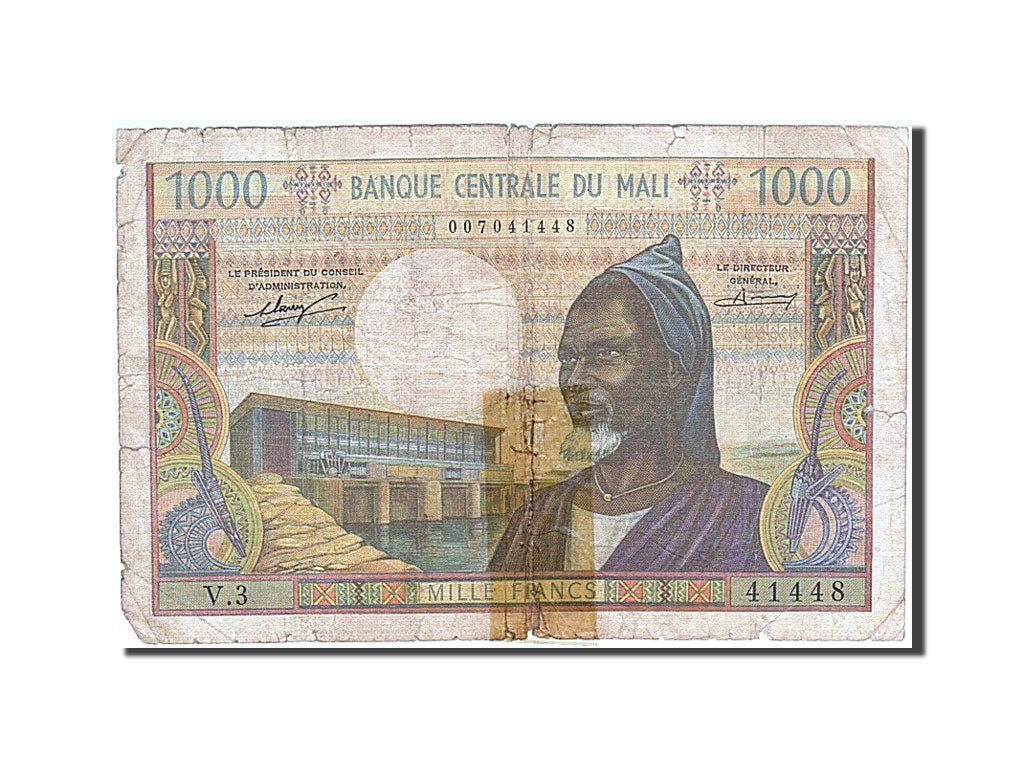 Mali, 1000 Francs, 1970, KM #13a, F(12-15), V.3 41448