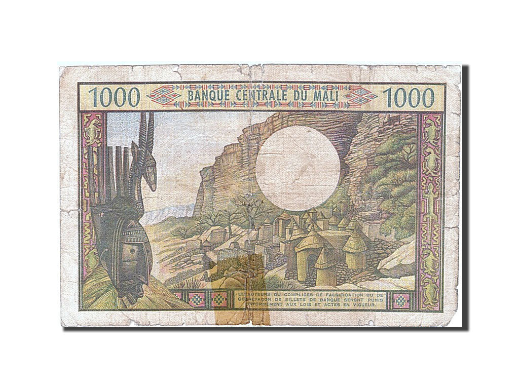Mali, 1000 Francs, 1970, KM #13a, F(12-15), V.3 41448