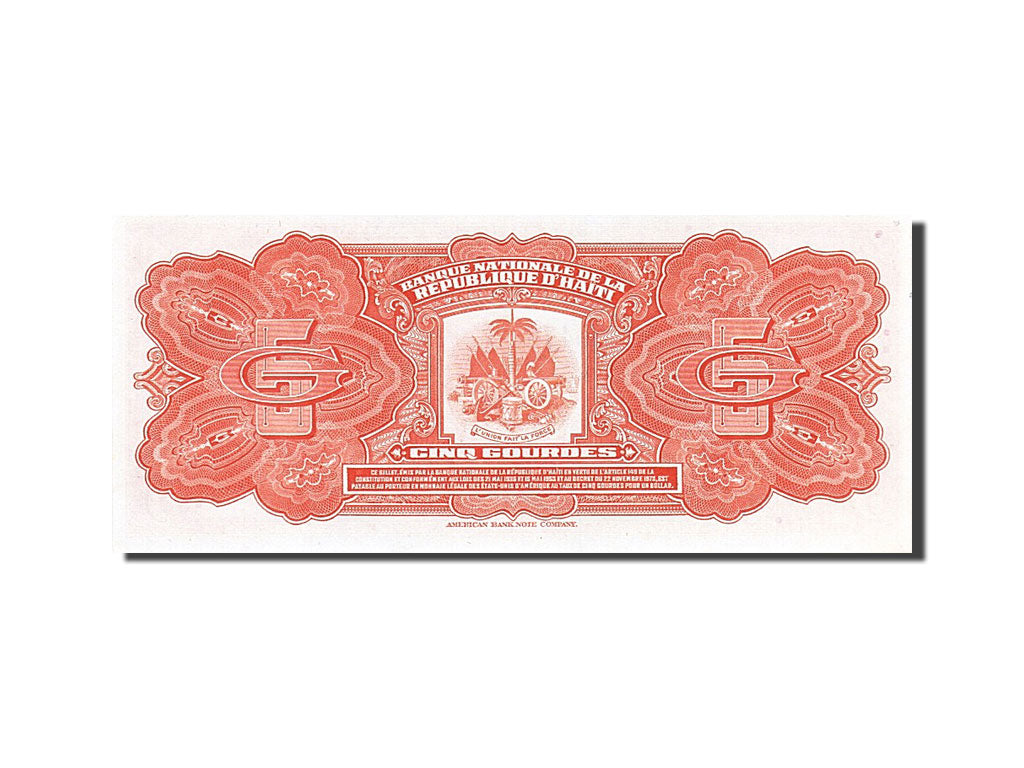 Haïti, 5 Gourdes, type Président François Duvalier