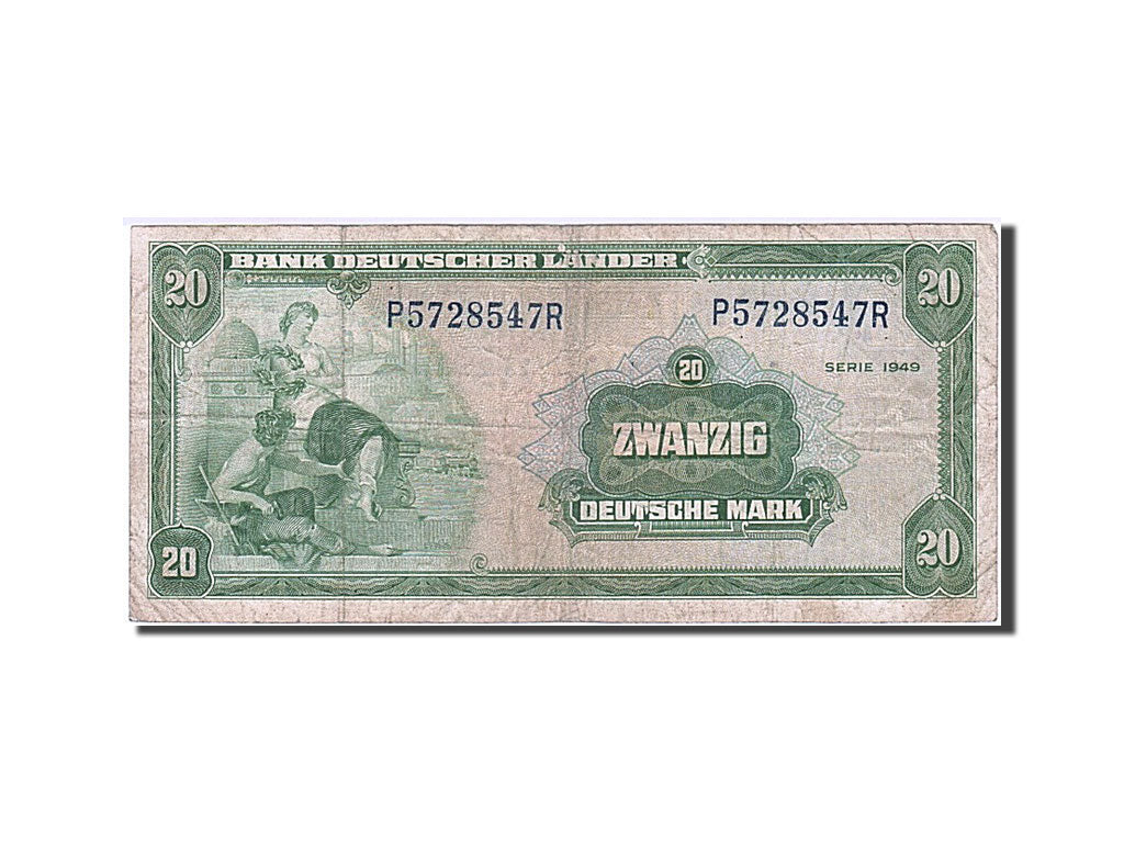 Banknote, GERMANY - FEDERAL REPUBLIC, 20 Deutsche Mark, 1949, 1949-08-22