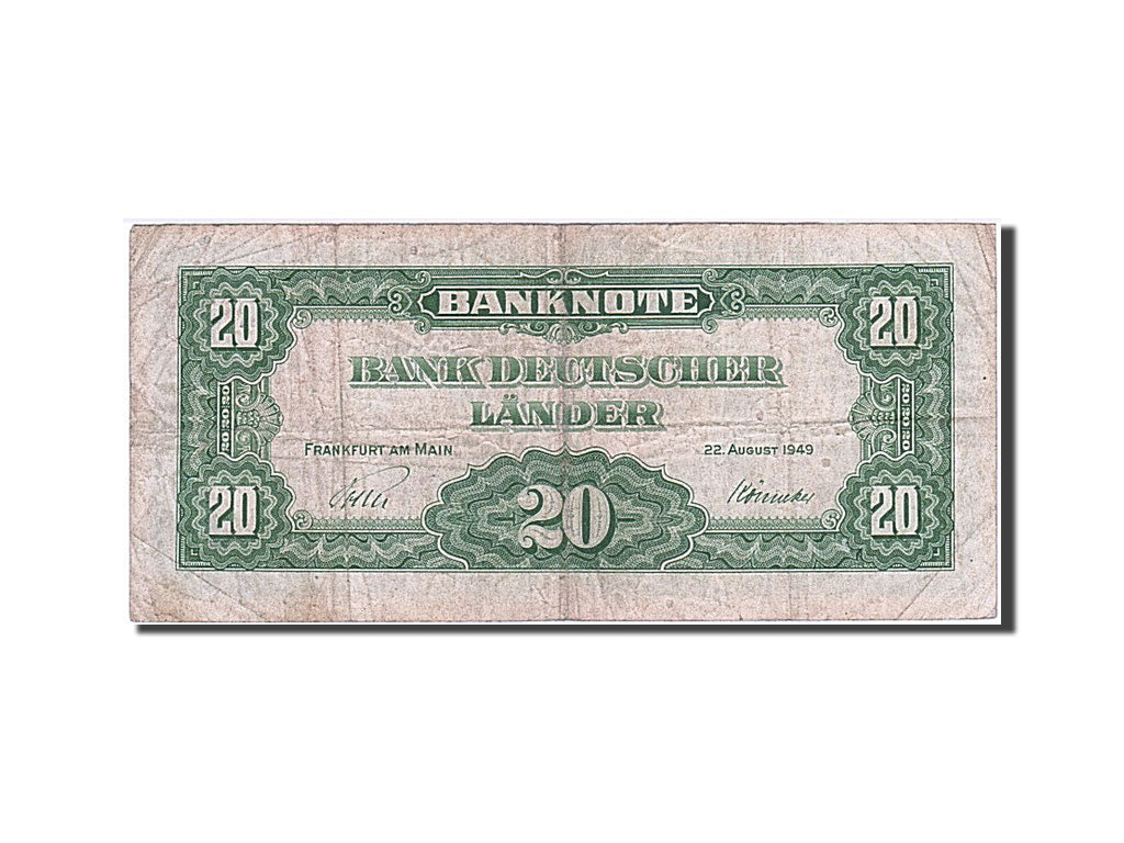 Banknote, GERMANY - FEDERAL REPUBLIC, 20 Deutsche Mark, 1949, 1949-08-22