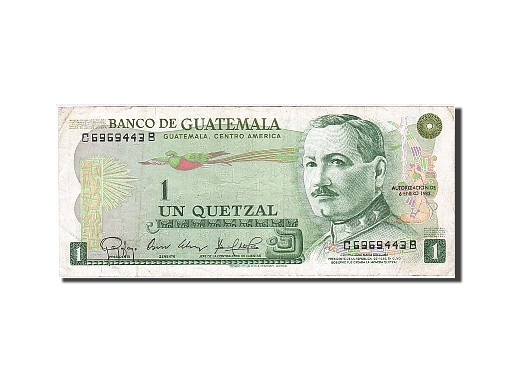 Guatemala, 1 Quetzal, 1983, KM #59c, 1983-01-06, EF(40-45), C 6969443 B