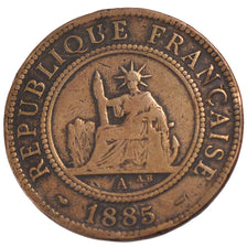 Cochinchine, 1 Cent, 1885, Paris, VF(20-25), Bronze, Lecompte #15, 9.92