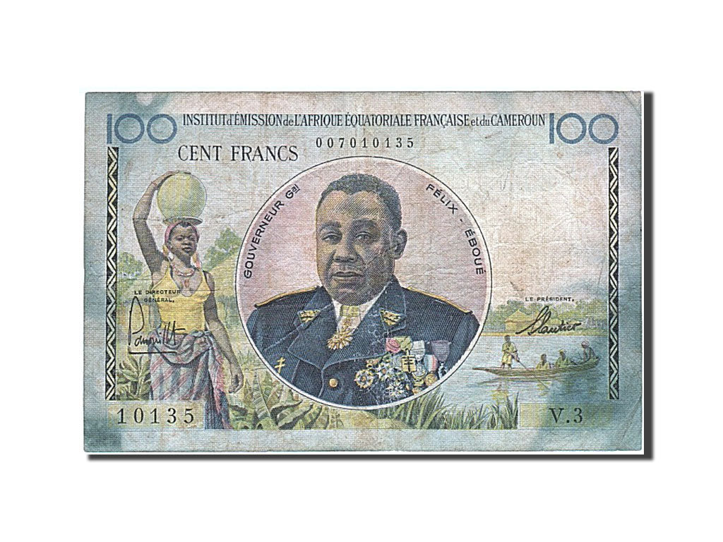 French Equatorial Africa, 100 Francs, 1957, KM #32, VF(20-25), V.3