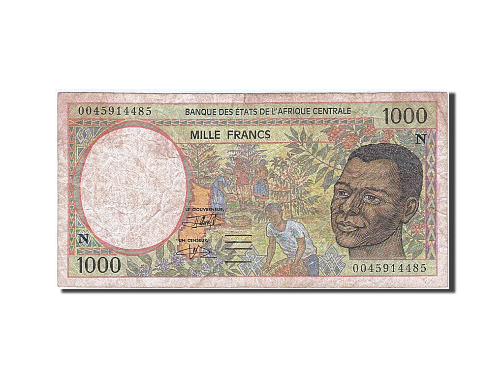 Central African States, 1000 Francs, 1993, KM #502Na, EF(40-45), N 0045914485