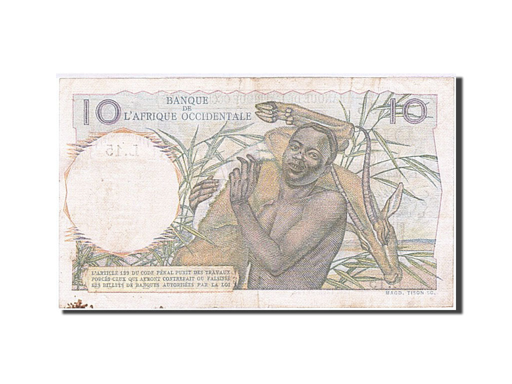 Banconote, Africa occidentale francese, 10 Francs, 1946, 1946-01-18, SPL-