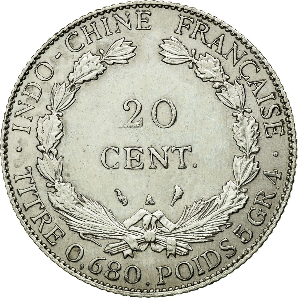 Monnaie, Indochine Française, 20 Cents, 1930, Paris, SUP, Argent, Lecompte:230