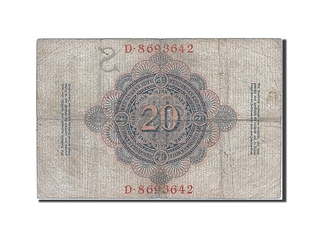 Banknote, Germany, 20 Mark, 1909, 1909-09-10, VG(8-10)