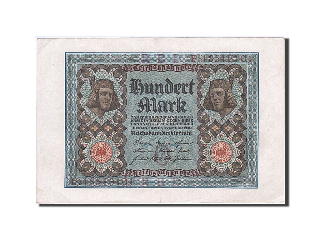 Banknote, Germany, 100 Mark, 1920, 1920-11-01, AU(55-58)