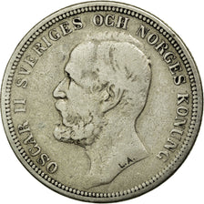 Coin, Sweden, Oscar II, 2 Kronor, 1897, VF(30-35), Silver, KM:761