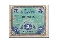 Geldschein, Frankreich, 5 Francs, 1944 Flag/France, 1944, S, Fayette:VF17.2