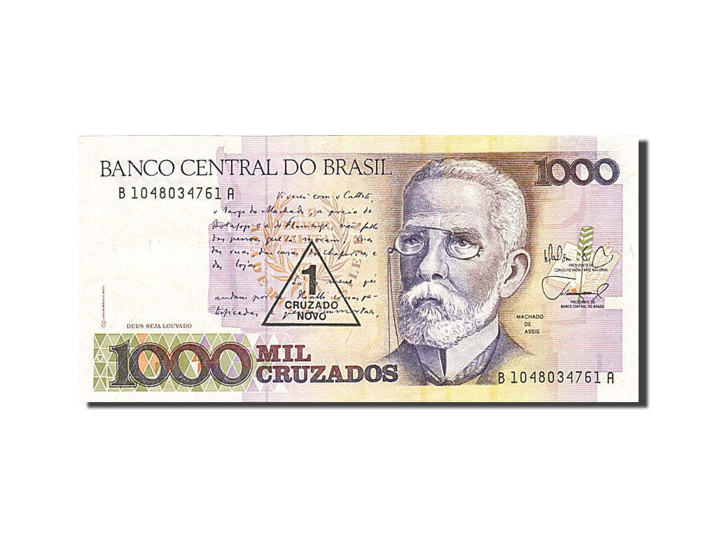 Banknote, Brazil, 1 Cruzado Novo on 1000 Cruzados, 1987, Undated, KM:216b