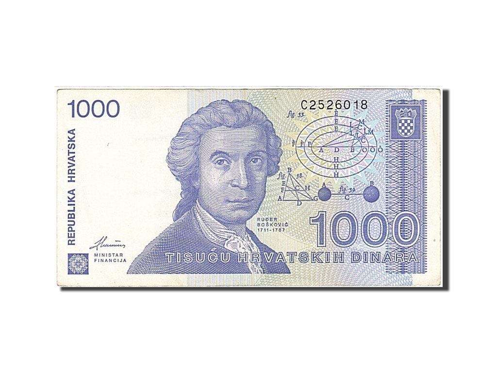 Croatia 1000 Dinara 1991 KM:22a 1991-10-08 EF(40-45) C 2526018