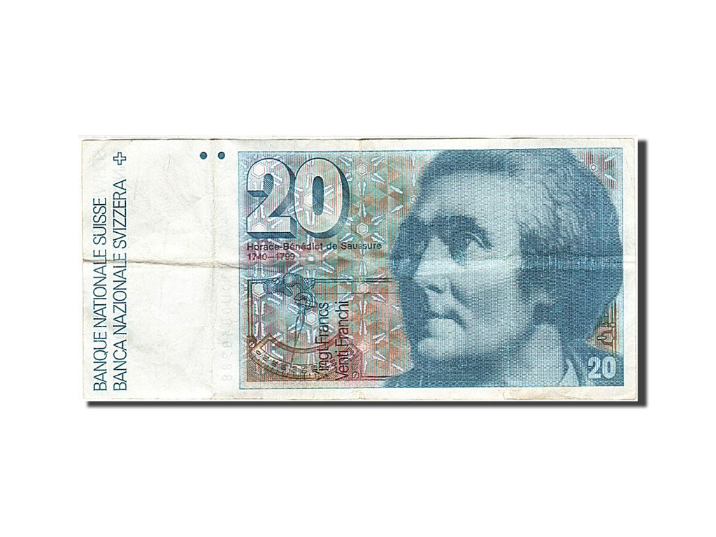 Switzerland, 20 Franken, 1980, KM:55b, 1980, TB, 80U0840988
