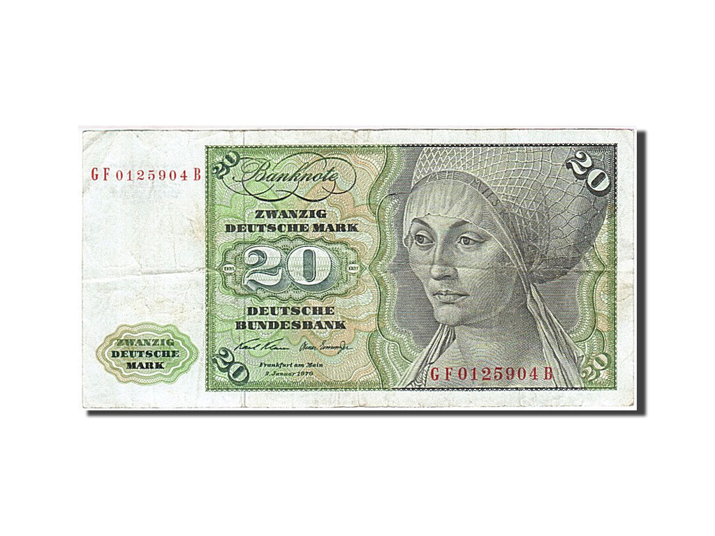 Banknote, GERMANY - FEDERAL REPUBLIC, 20 Deutsche Mark, 1970, 1970-01-02