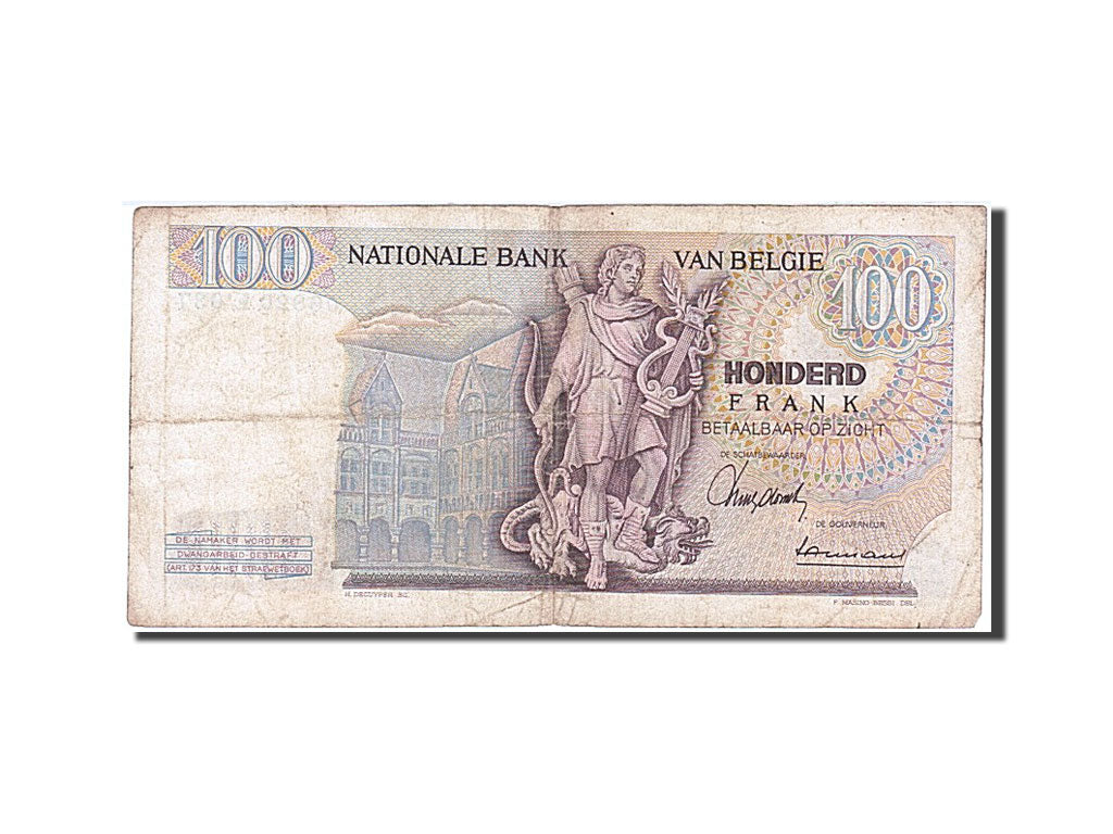 Banknote, Belgium, 100 Francs, 1967, 1967-02-15, KM:134a, EF(40-45)