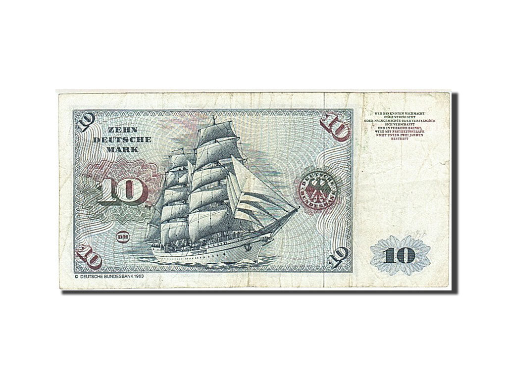 GERMANY - FEDERAL REPUBLIC, 10 Deutsche Mark, 1980, KM:31d, 1980-01-02, VF(20...