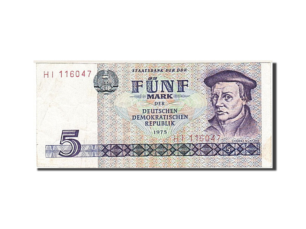 Germania - Repubblica Democratica, 5 Mark, 1975, KM:27A, 1975, BB