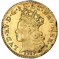 Louis XV, 1/4 Louis d'or de Noailles, 1717 A, PCGS AU58