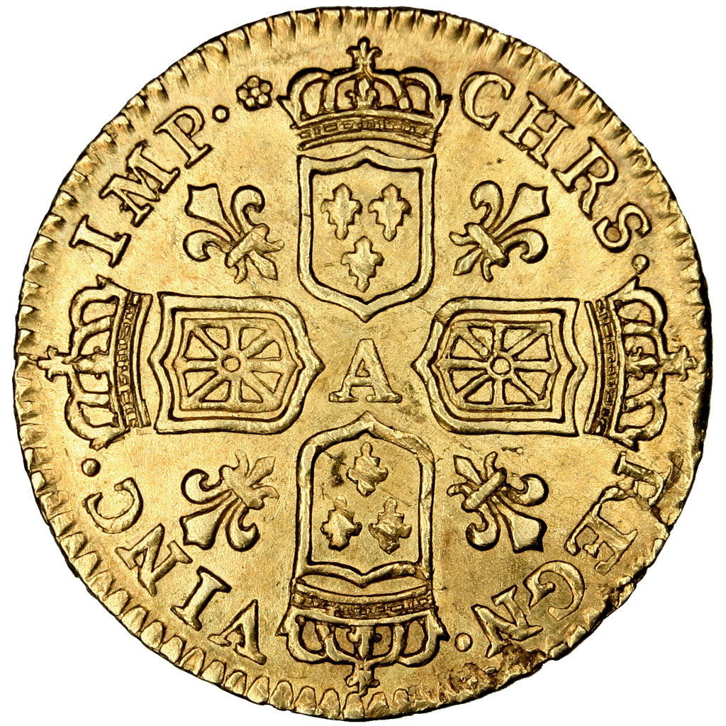 Louis XV, 1/4 Louis d'or de Noailles, 1717 A, PCGS AU58