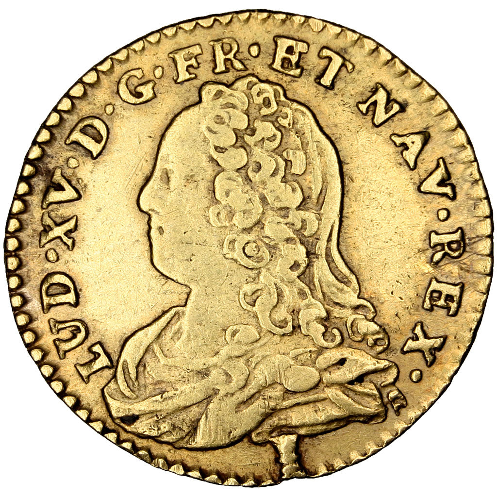 FRANCE, 1/2 Louis d'or aux lunettes, 1/2 Louis D'or, 1726, Rennes, KM #488.15,..