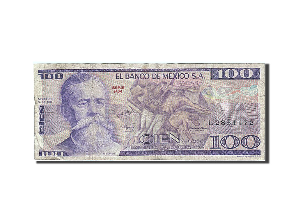Billete, 100 Pesos, 1978, México, KM:66b, 1978-07-05, BC