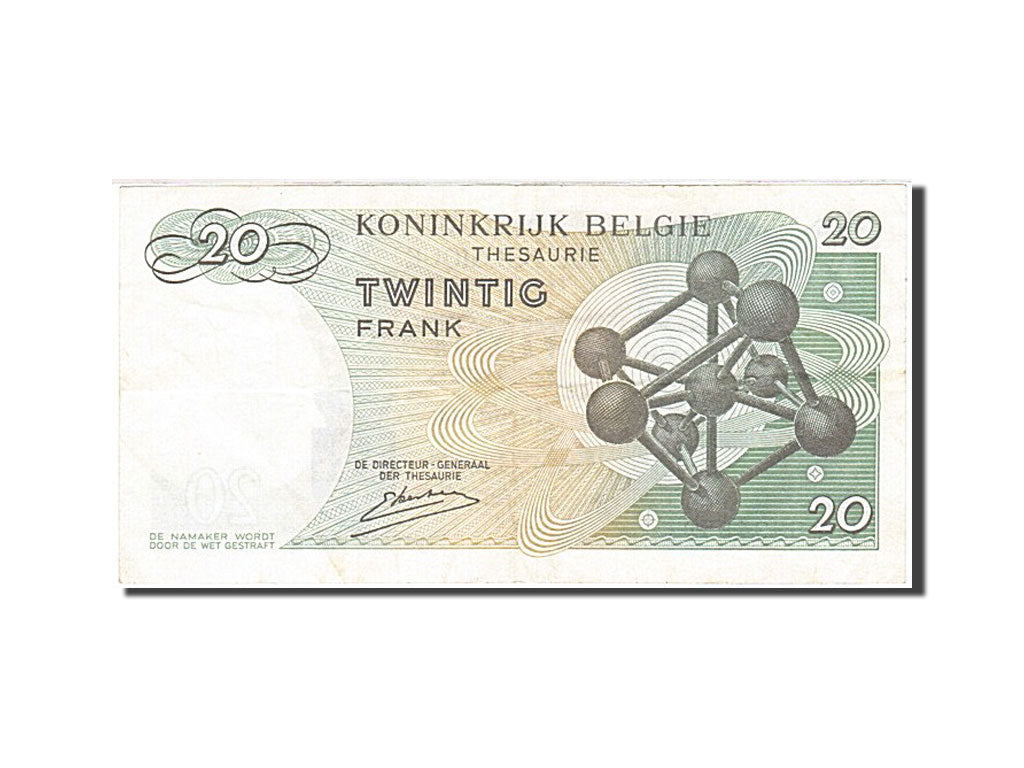 Banknote, Belgium, 20 Francs, 1964, 1964-06-15, KM:138, AU(55-58)