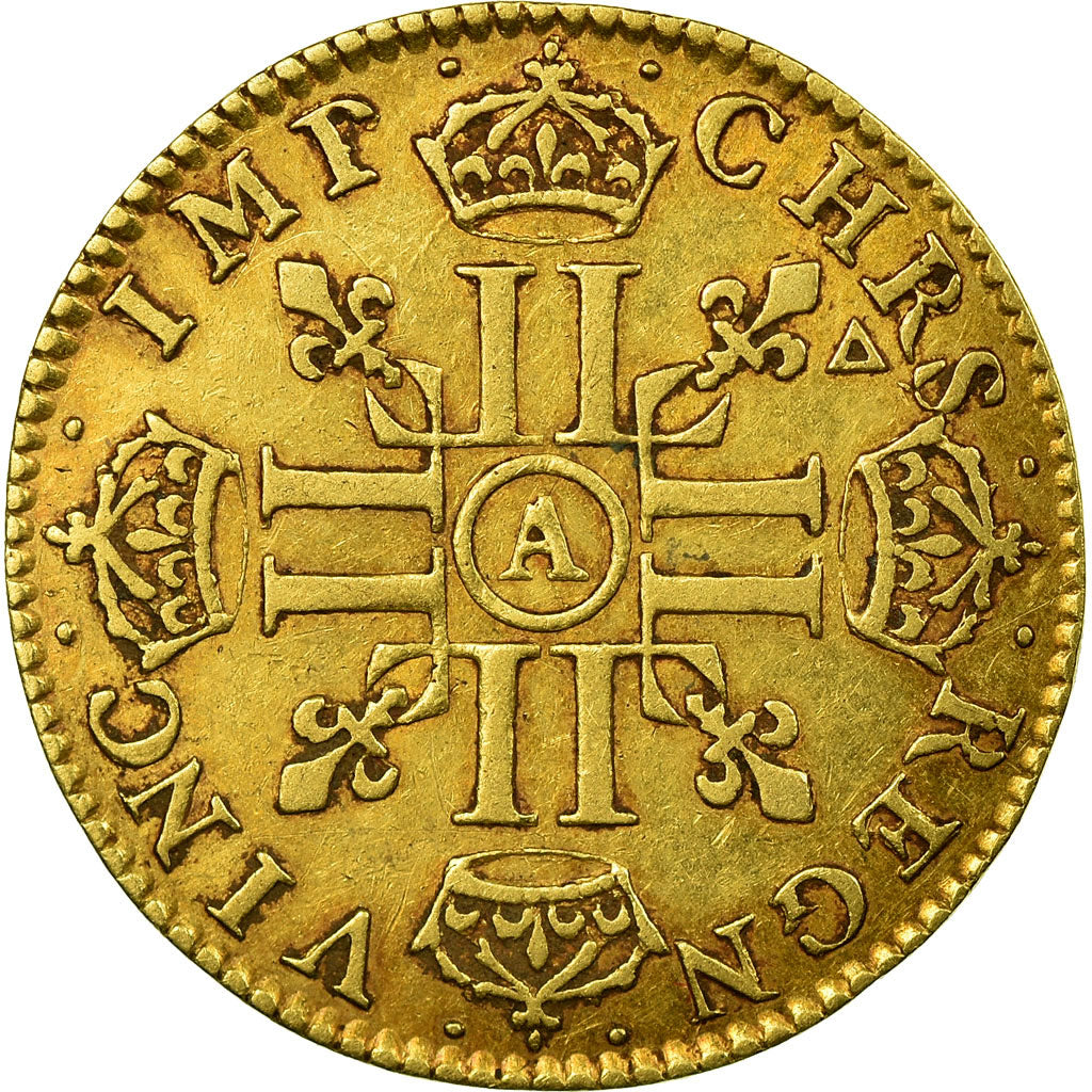 Moneda, Francia, Louis XIV, 1/2 Louis d'or à la mèche longue, 1646 Paris