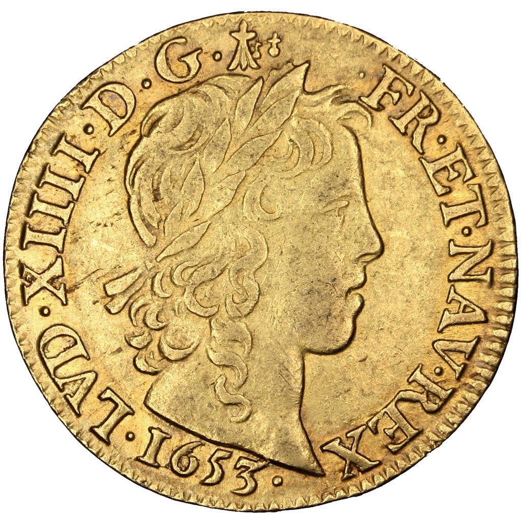 Münze, Frankreich, Louis XIV, Louis d'or à la mèche longue, 1653, Amiens