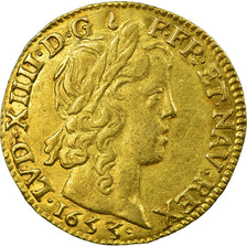 Coin, France, Louis XIV, Louis d'or à la mèche longue, 1653 Limoges