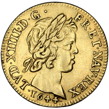FRANCE, Louis d'or à la mèche courte, Louis D'or, 1644, Paris, KM #149.1, AU(...