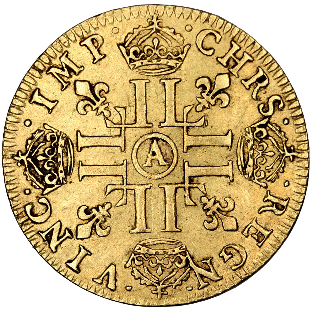 FRANCE, Louis d'or à la mèche courte, Louis D'or, 1644, Paris, KM #149.1, AU(...