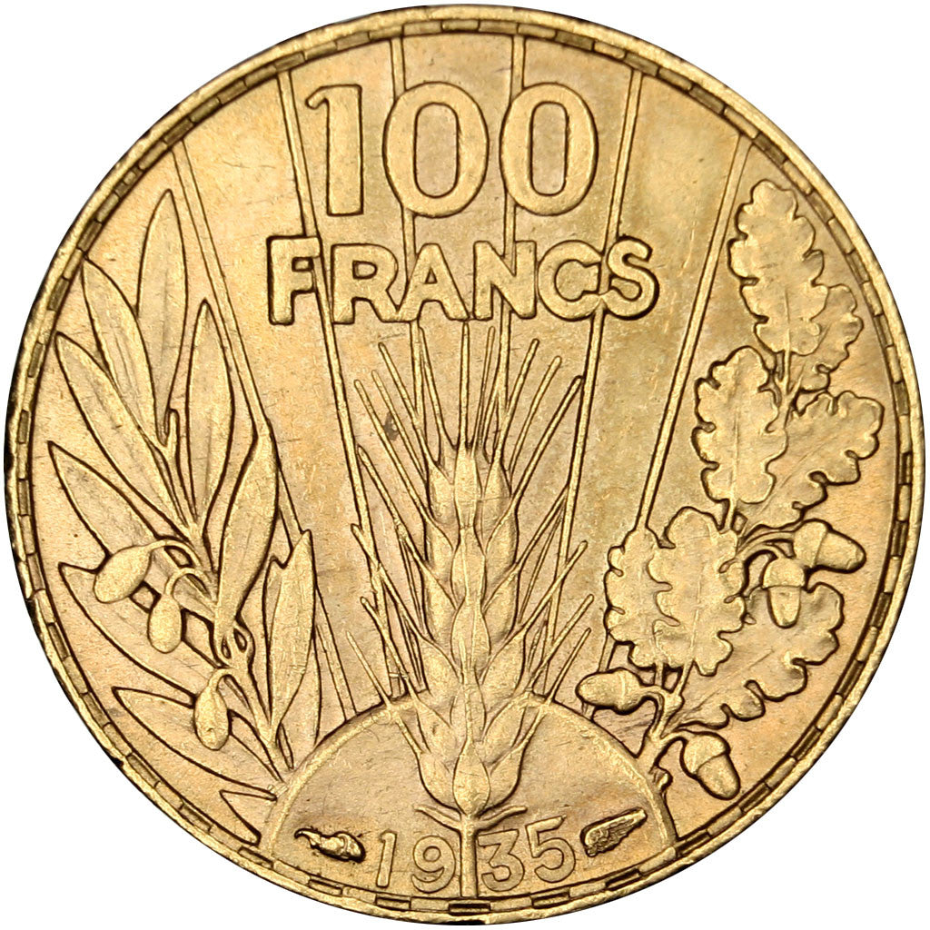 Munten, Frankrijk, Bazor, 100 Francs, 1935, Paris, PR, Goud, Gadoury:1148