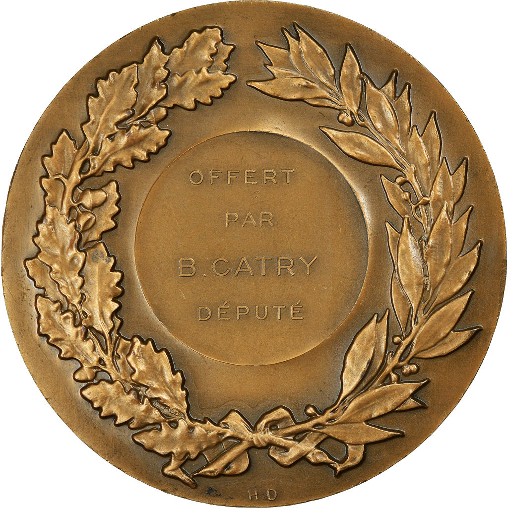 Francia, medalla, Marianne, Offert par B. Catry, Député, Dubois.H, EBC, Bronce