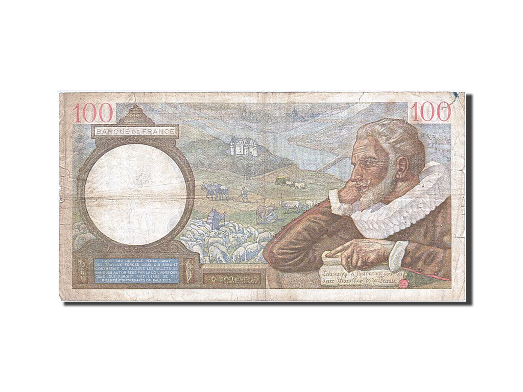 Banknote, France, 100 Francs, 1939, 1939-10-19, VF(20-25), KM:94
