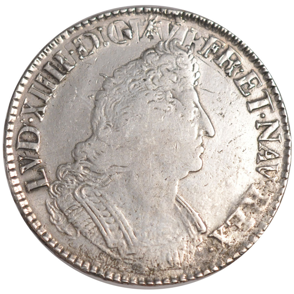 FRANCE, Écu aux palmes, ECU, 1693, Tours, KM #298.7, VF(30-35), Silver, Gadoury